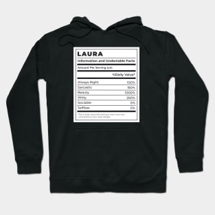 Funny Food Label Female Ingredients LAURA Hoodie